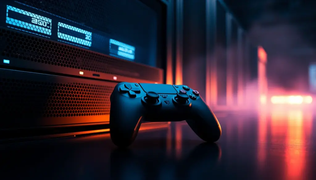 Manette de jeu et serveur s’éteignant, symbole de la fin de vie des jeux vidéo