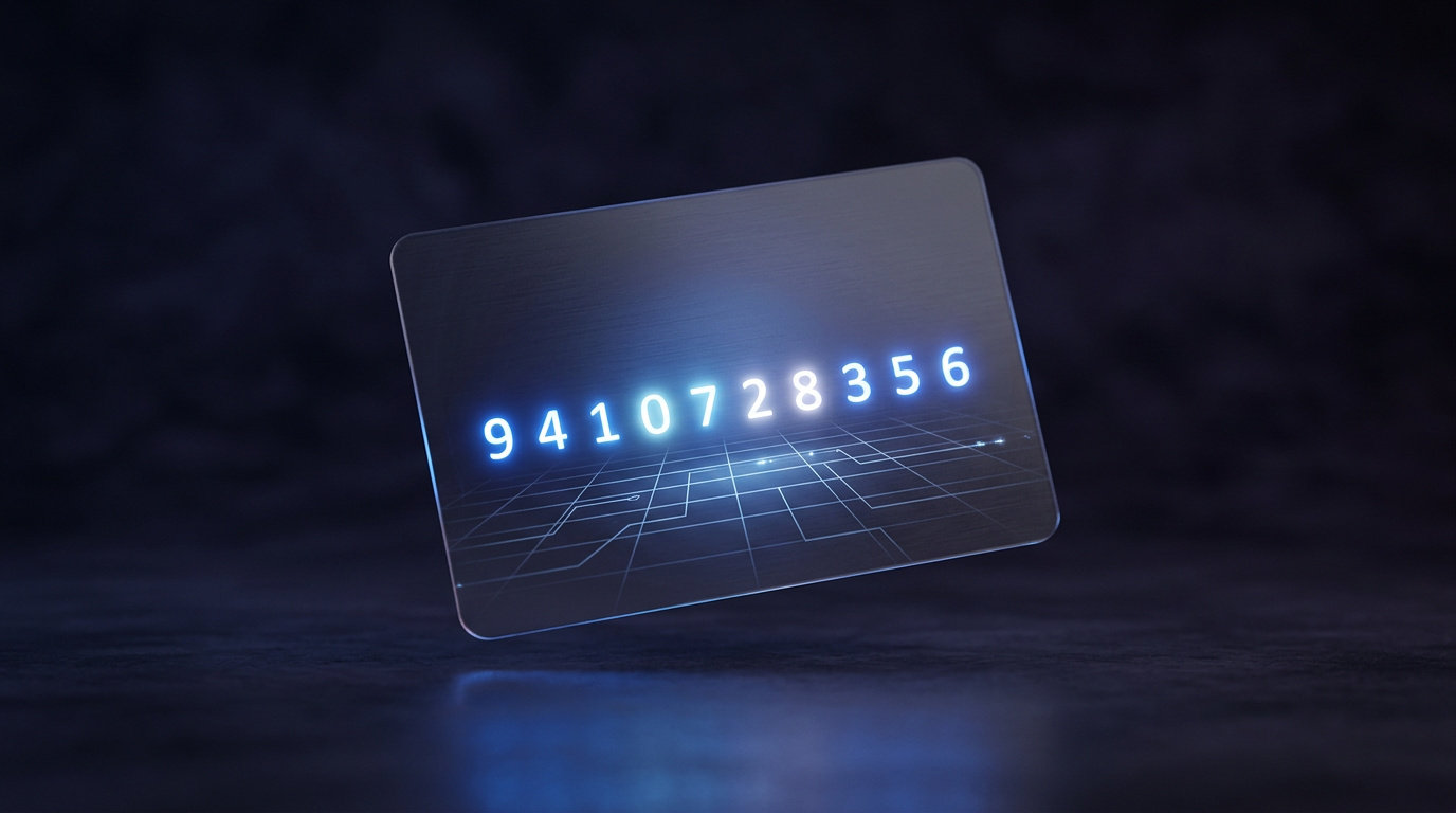 Bon prépayé avec un motif de code à dix chiffres en lumière