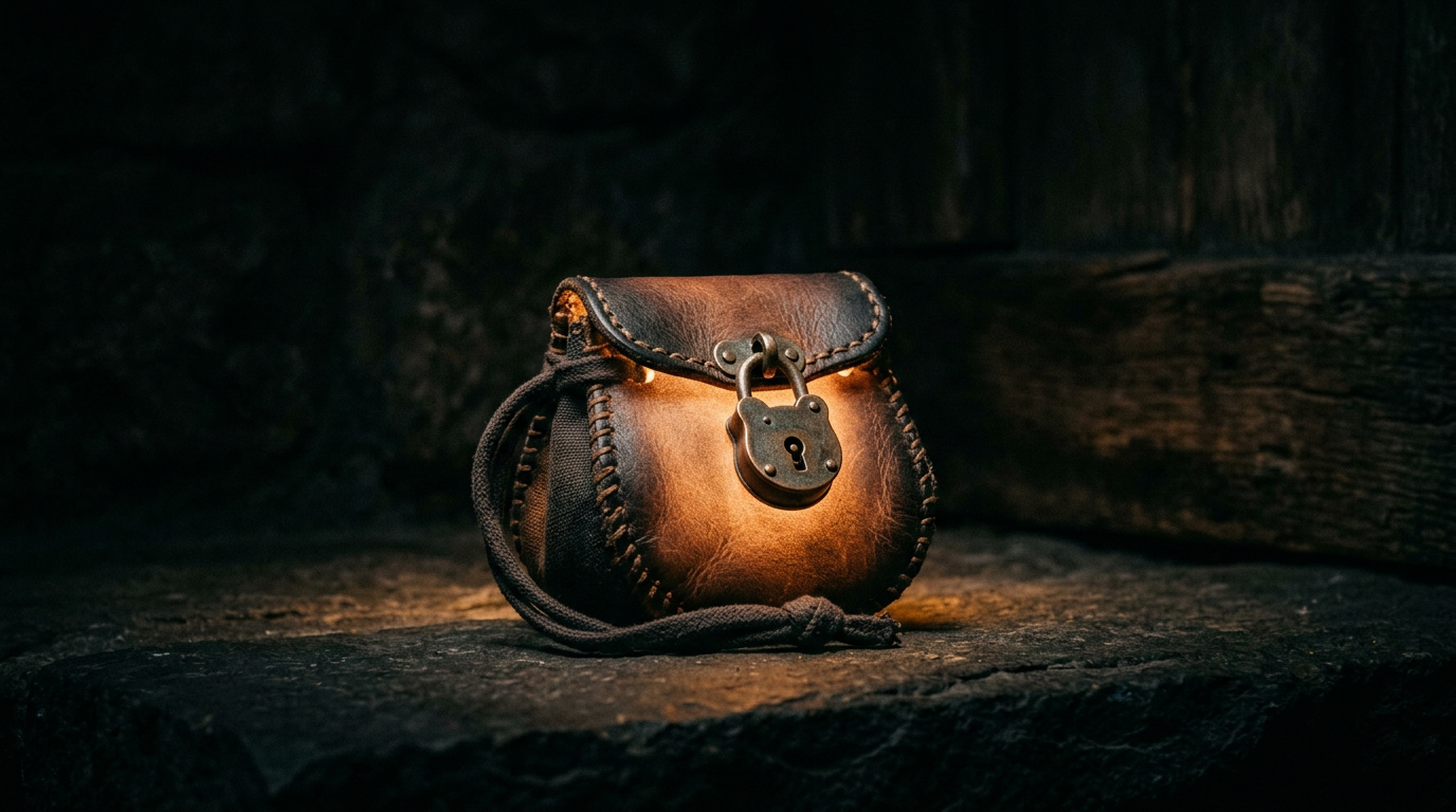Piccola borsa monete sigillata con lucchetto