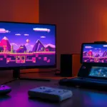 RetroArch retro emulation setup on modern monitor and handheld