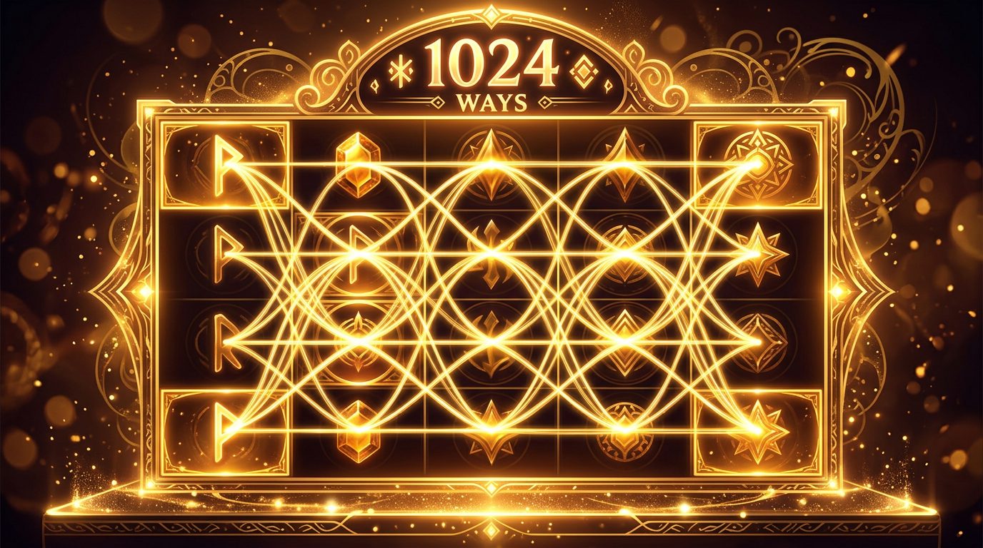 1024 ways to win Buffalo Gold slot grid structure