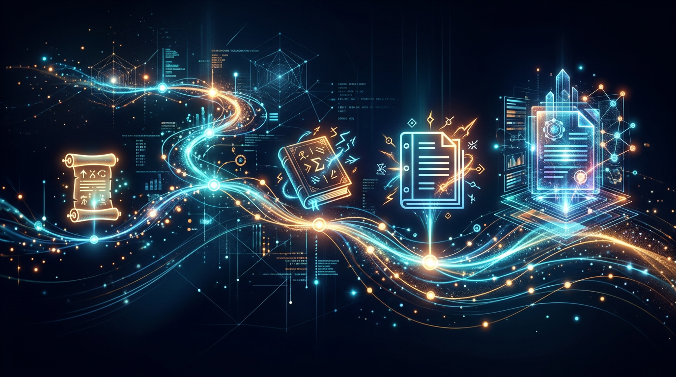 Abstract calendar timeline with an evolving regulatory document icon